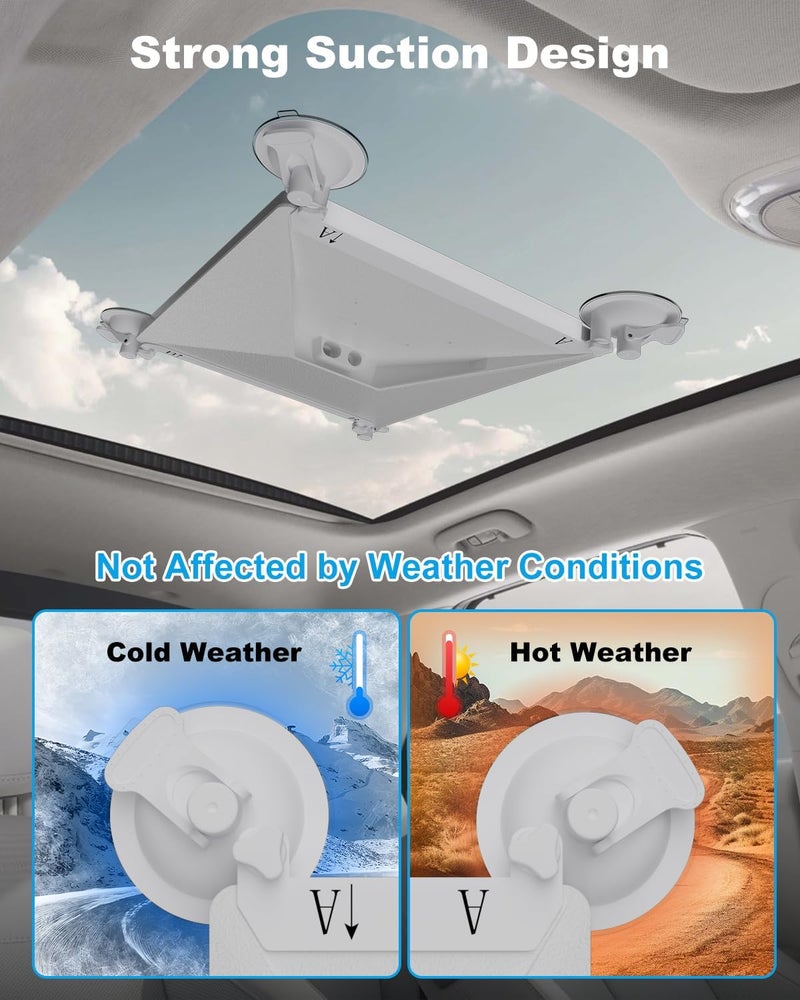 Mwin Starlink Mini Mount, Suction Cup for Starlink Mini Accessories, Car Automotive Sunroof Window Strong Suction Cup Roof Rack Kit, Car Rack System Rack Adapters in RVs, Boats, and Road Trips (White) - Image 3